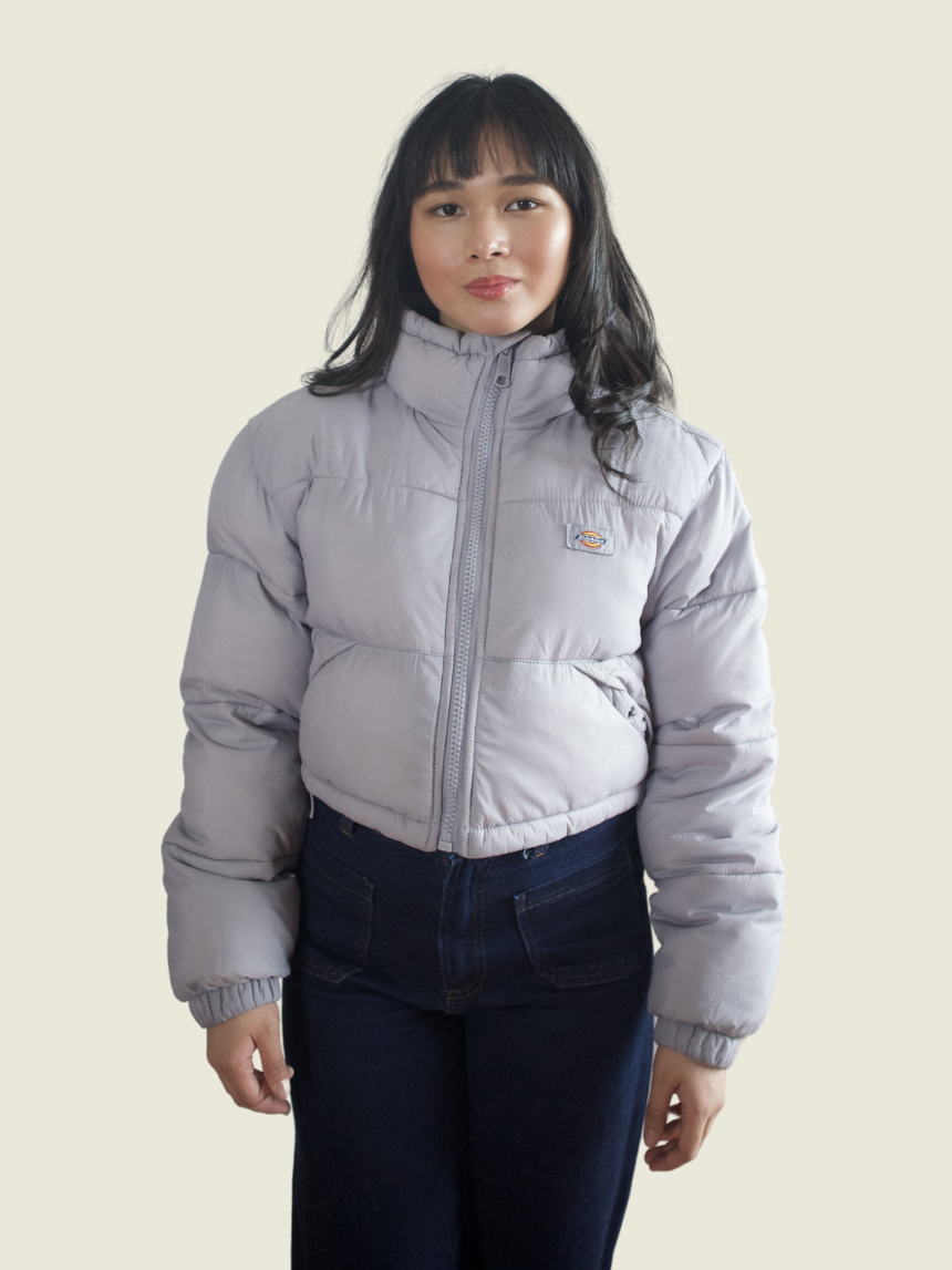 Dickies Grey Cropped Puffer