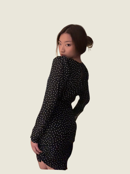 Reformation Polka Dot Long Sleeve Dress