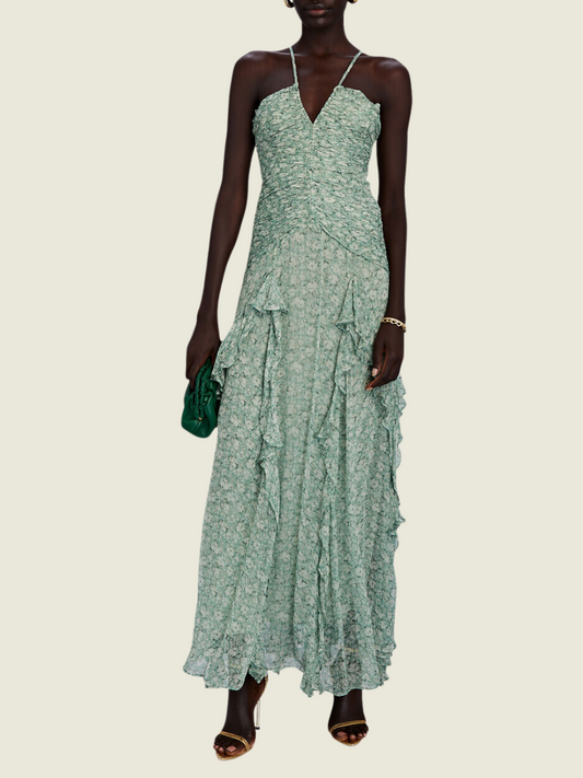 Shona Joy Green Hala Ruched Dress