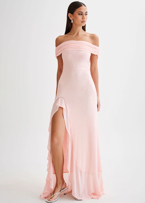 Meshki Audrey Off Shoulder Mesh Maxi Dress hover image