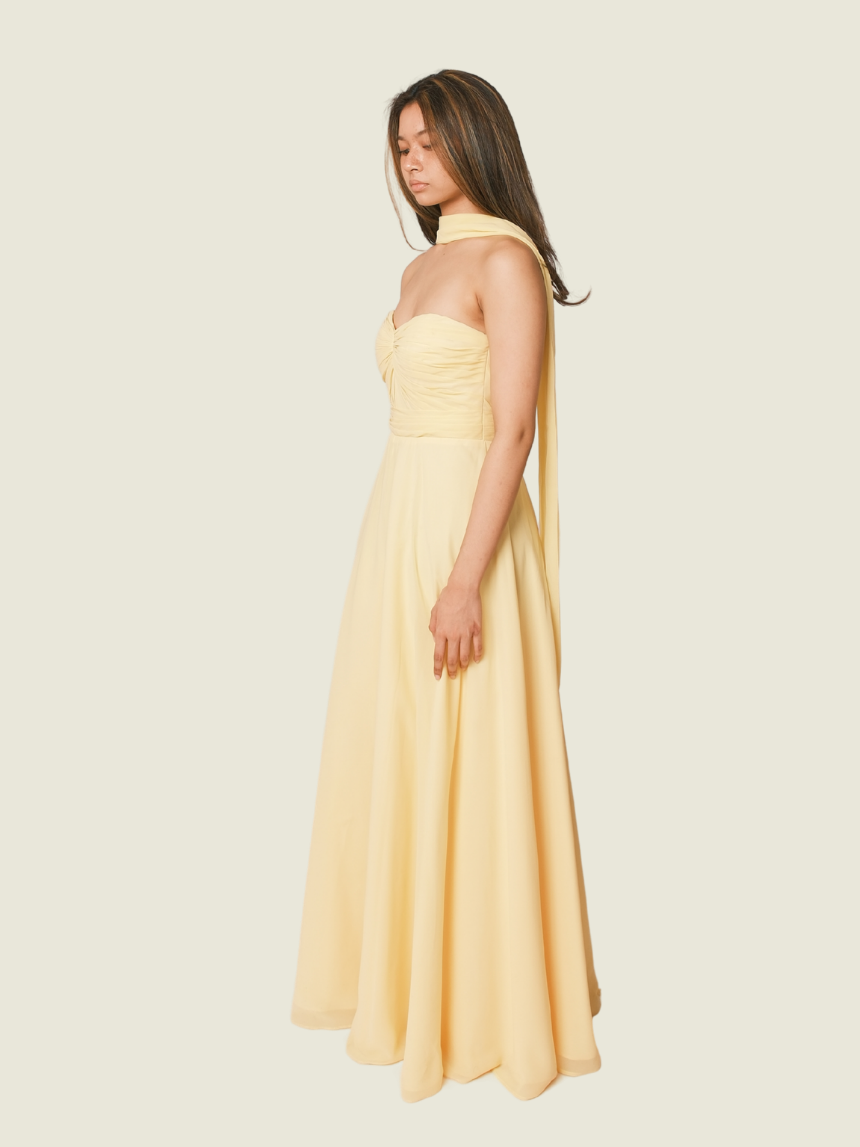 Atelier Debbie Co Yellow Sweetheart Tube Gown
