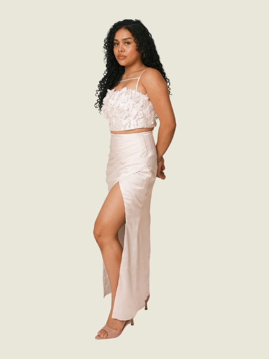 Desino Dulce White Floral Maxi Set