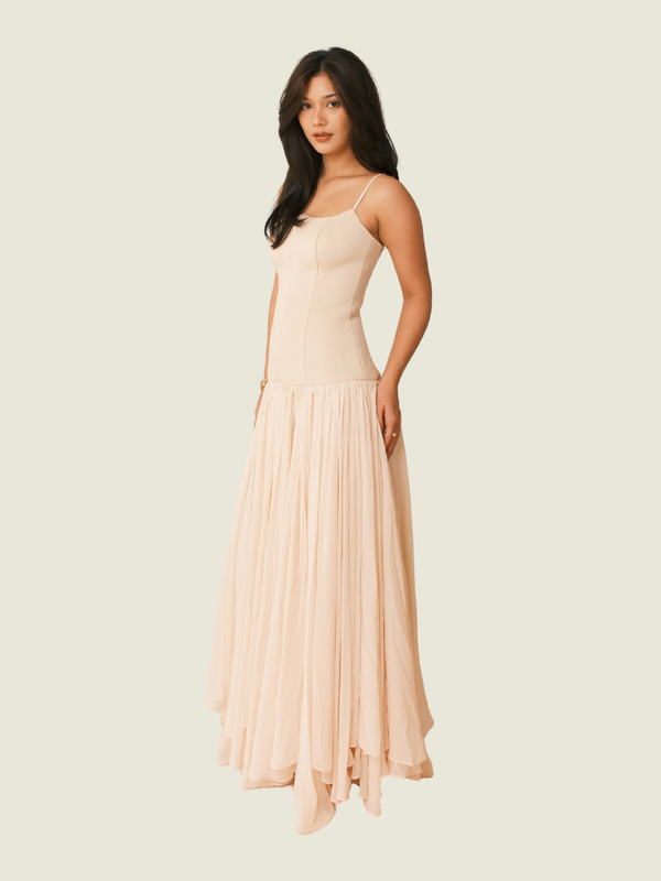 DoubleWoot Beige Midi Dress