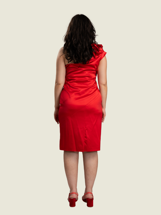 Jessica Red One Shoulder Mini Dress