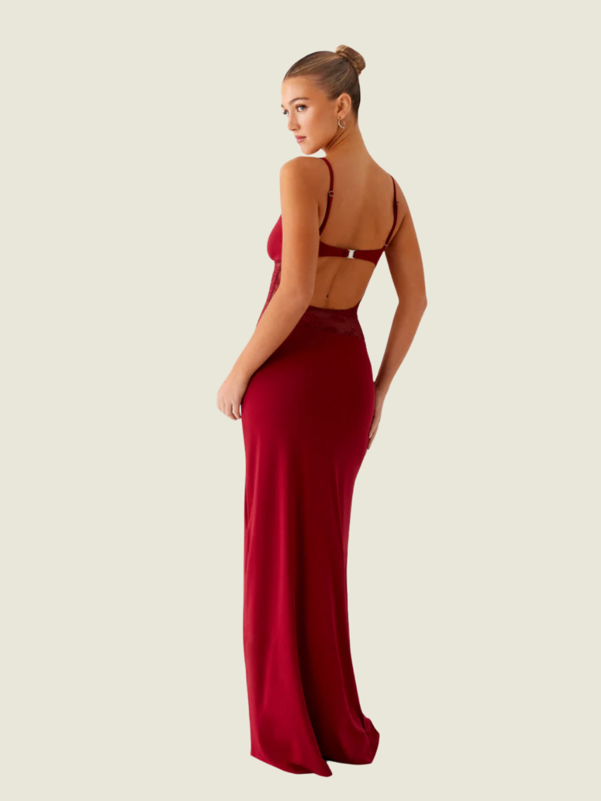 Peppermayo Exclusive Envy Maroon Maxi Dress