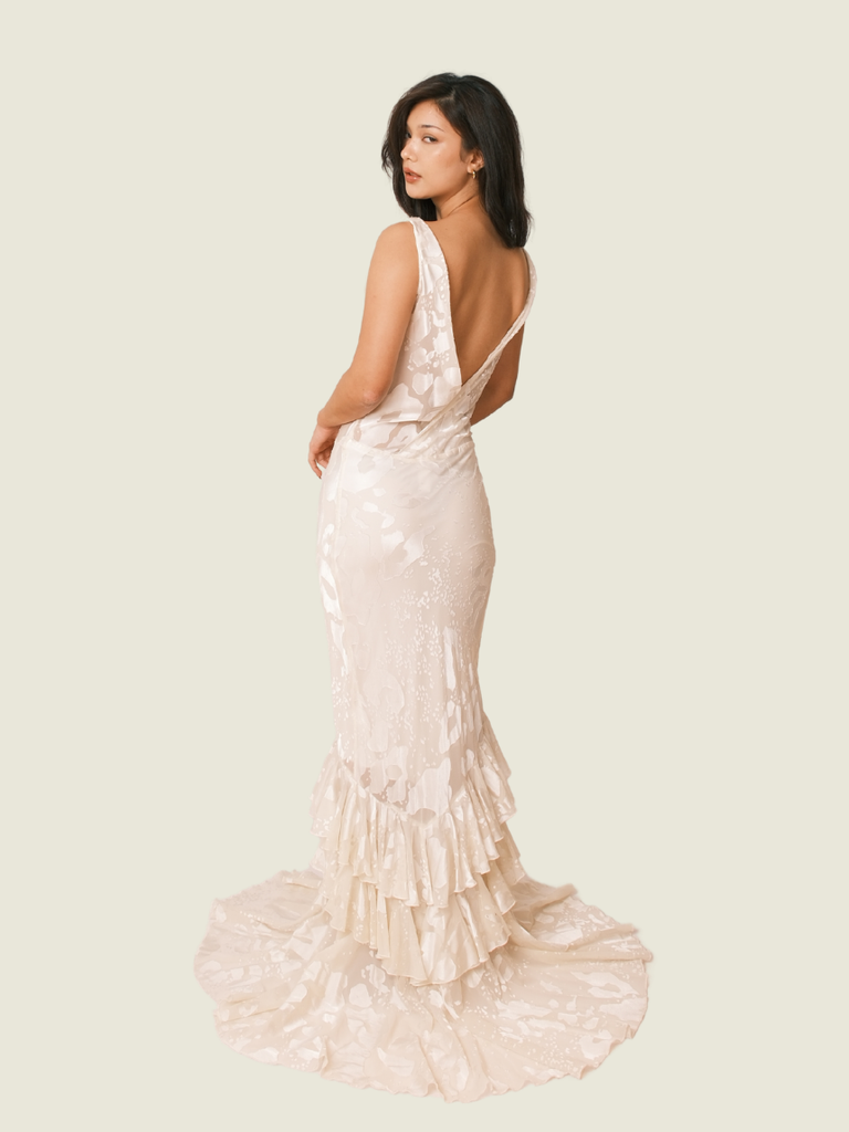 Rat & Boa Leopard-Devoré Layered-Ruffle Maxi Dress