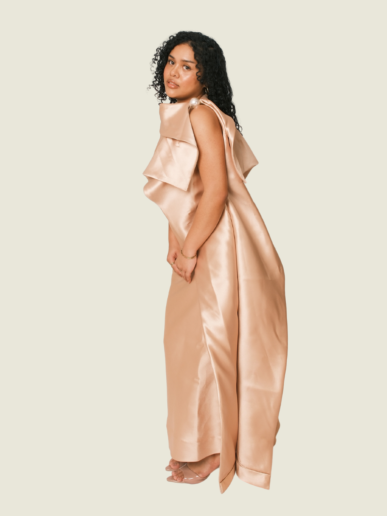 Robert Villar Peachy Pink Maxi Dress