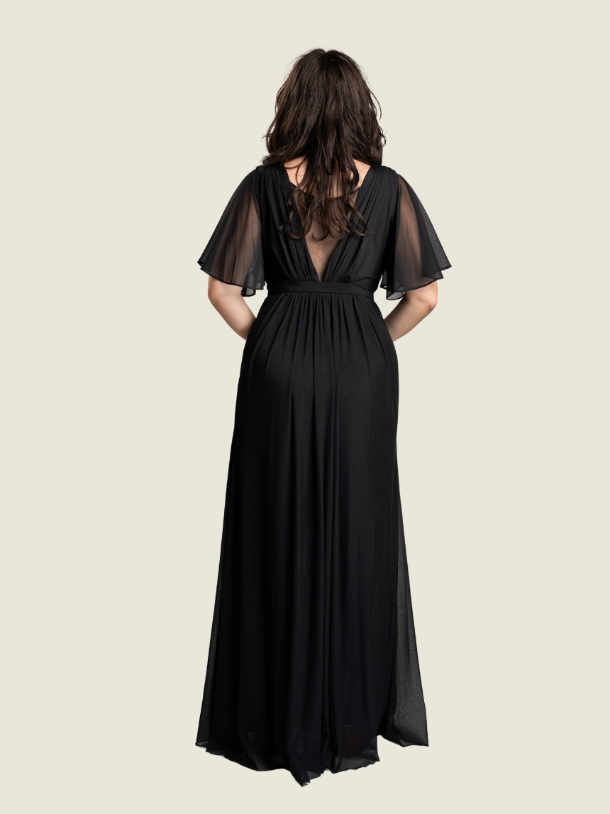 Tantease Black Mesh Maxi Dress