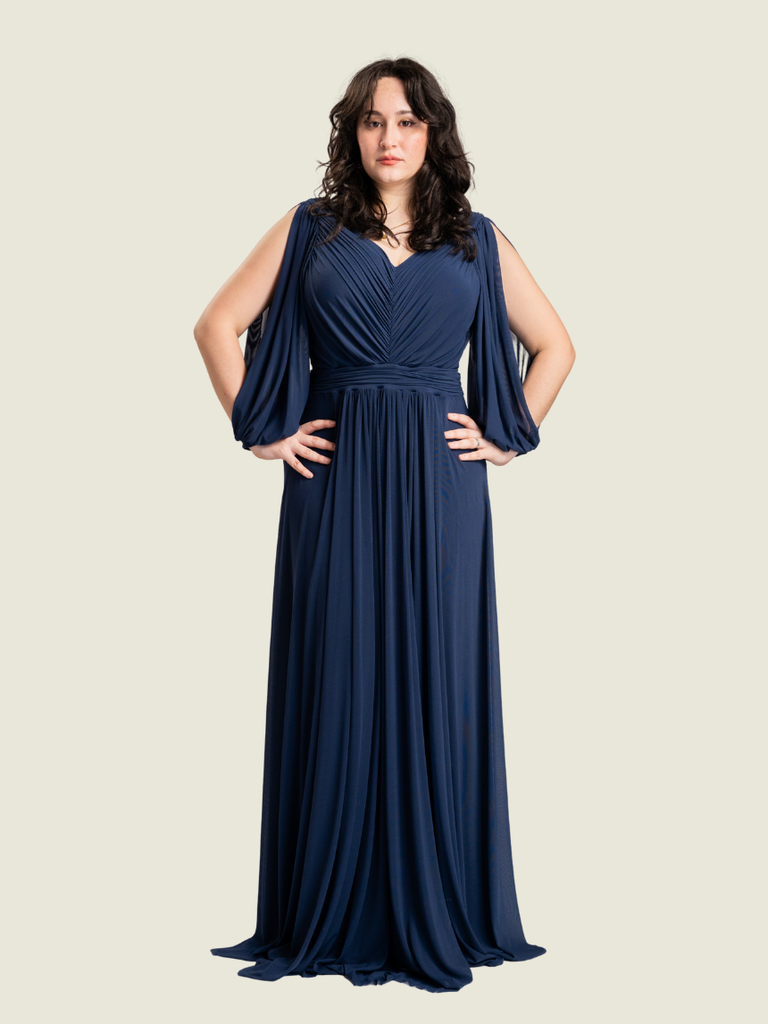 Tantease Blue Long Sleeve Maxi Dress