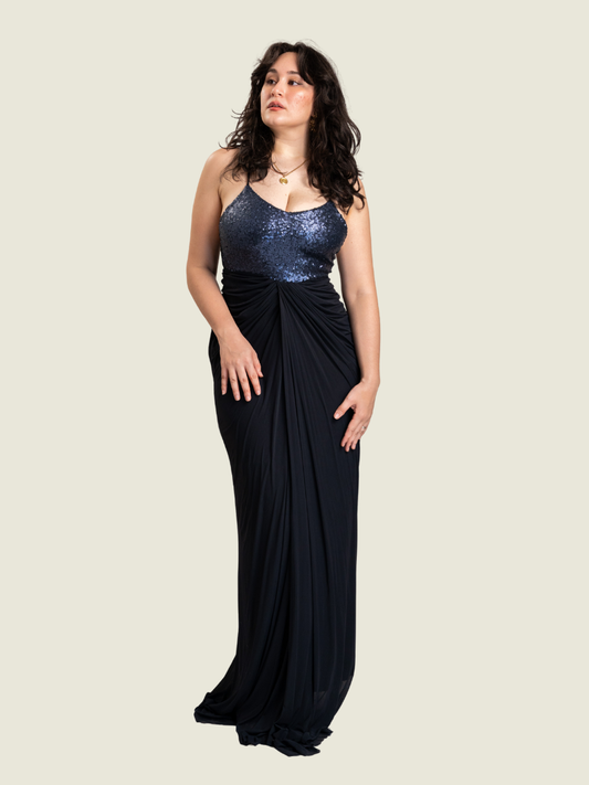 Tantease Black Sequins Maxi Dress