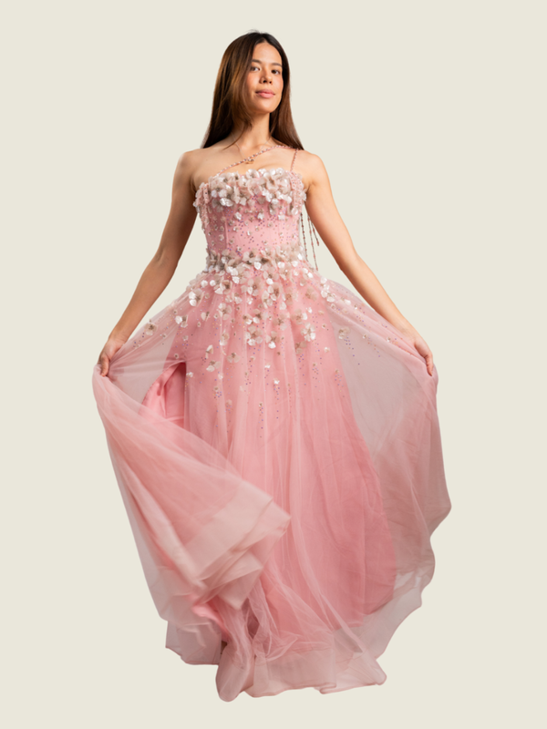 Vee Tan Custom Pink Beaded Gown