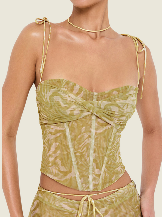 Mistress Rocks Olive Twisted Corset