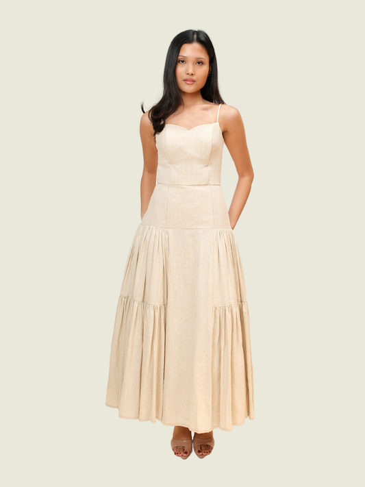 2 piece Filipiniana set in Soft Pink