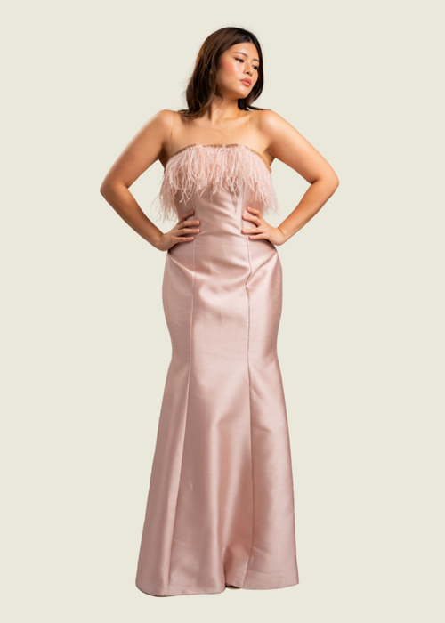 Debbie Co Pink Custom Silk Gazar Tube Gown hover image