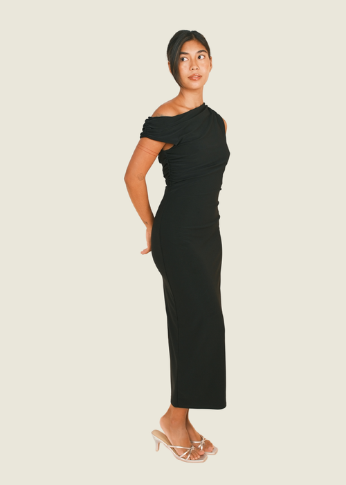 Aritzia Asymmetrical Black Maxi (S-M) hover image