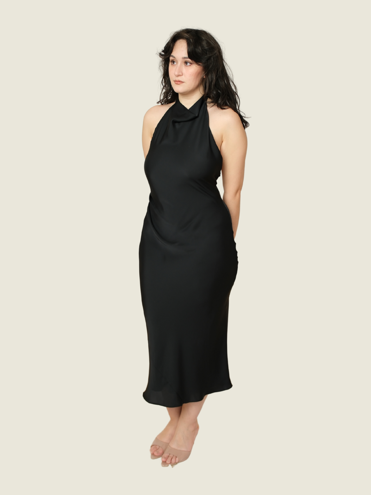 Aritzia Black Cowl Maxi Dress