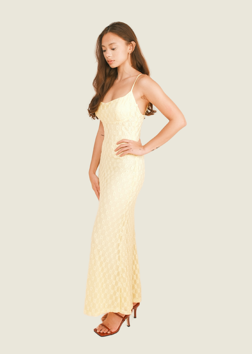 Bardot Yellow Maxi with Floral Details (S) hover image
