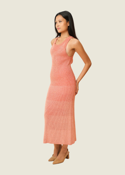 COS Pink Gradient Ribbed Knit Dress hover image