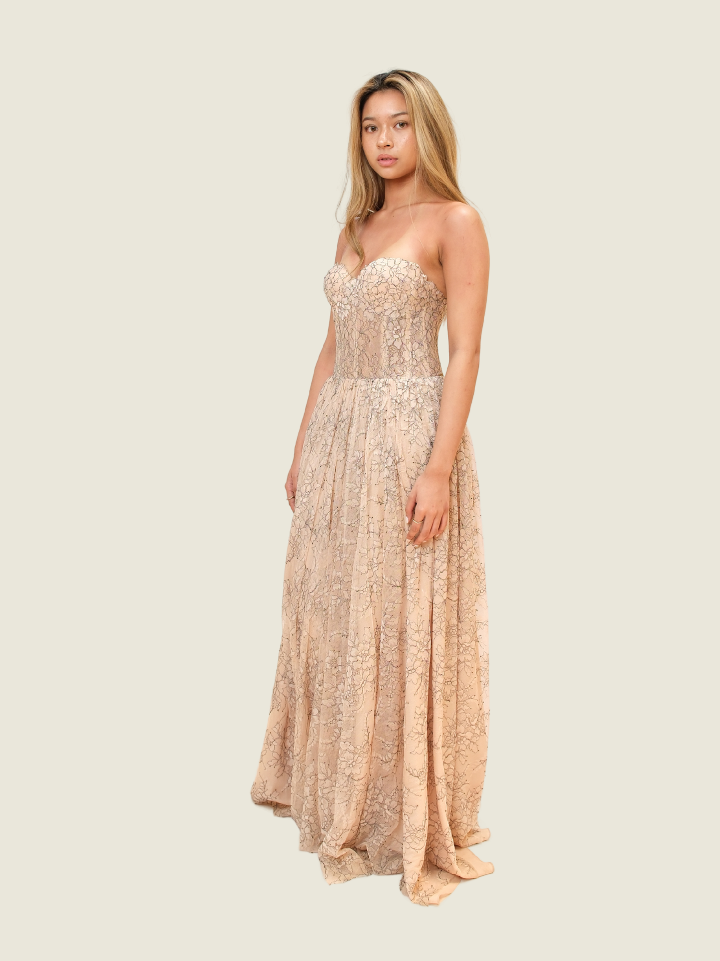 Debbie Co Embellished Lace Tube Dress