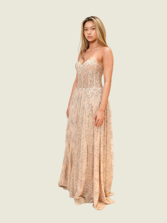 Debbie Co Embellished Lace Tube Dress