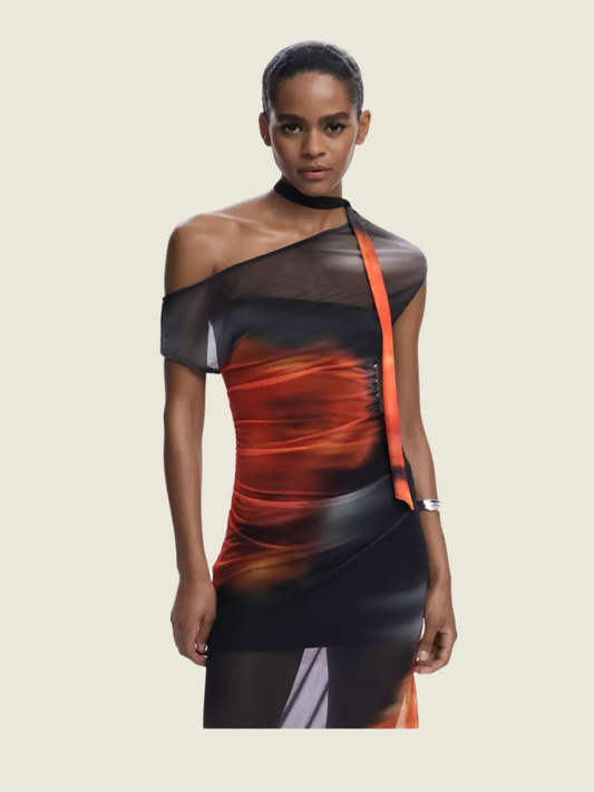 Desigual Asymmetric Draped Floral Dress