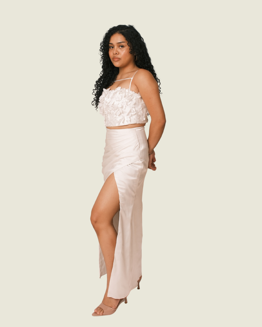 Desino Dulce White Floral Maxi Set