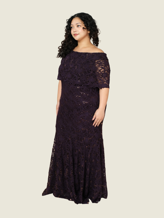 Efren Ocampo Beaded Off-Shoulder Dress