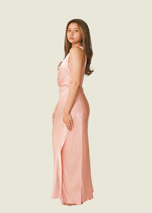 Ever New Elegant Emily Blush One-Shoulder Satin Maxi Dress hover image