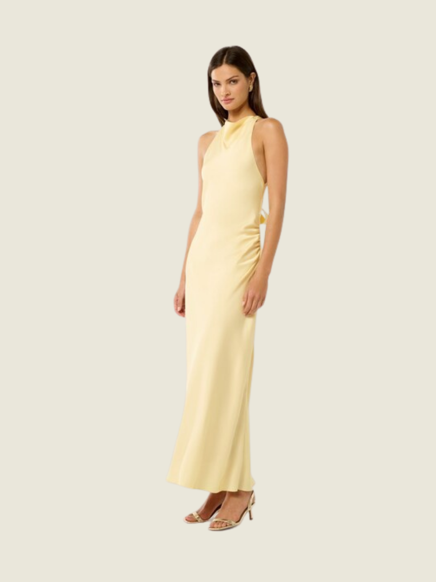 Ever New Yellow Audrey Satin Backless Maxi