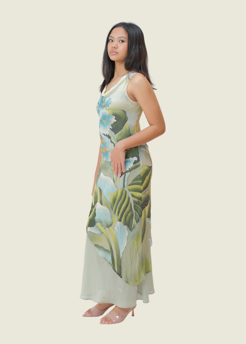 Green Sue Wong Floral Long Dress (M) hover image
