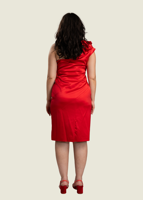 Jessica Red One Shoulder Mini Dress hover image