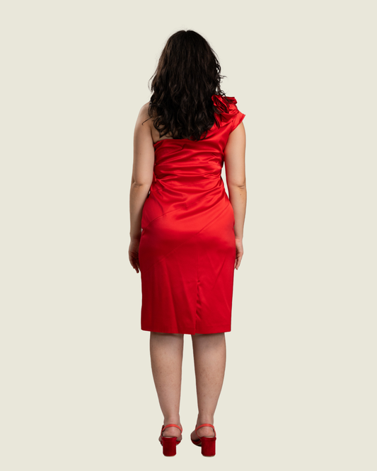 Jessica Red One Shoulder Mini Dress