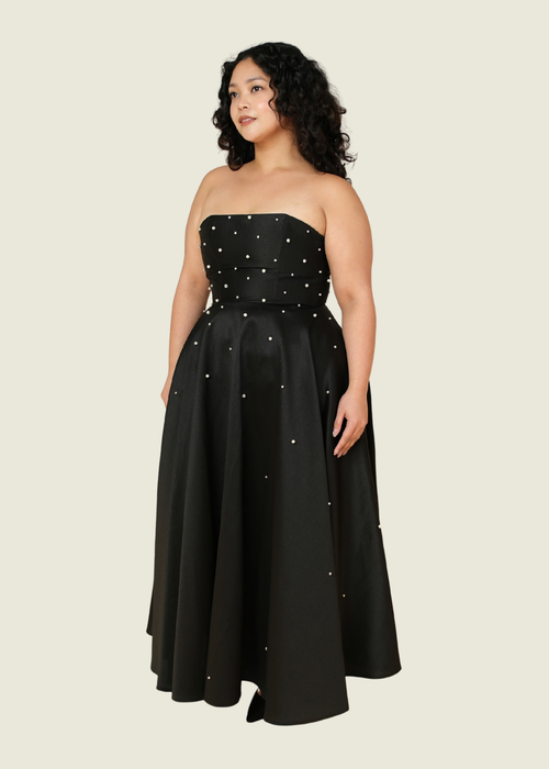 Julio Galerie 2-Way Filipiniana Dress in Black hover image