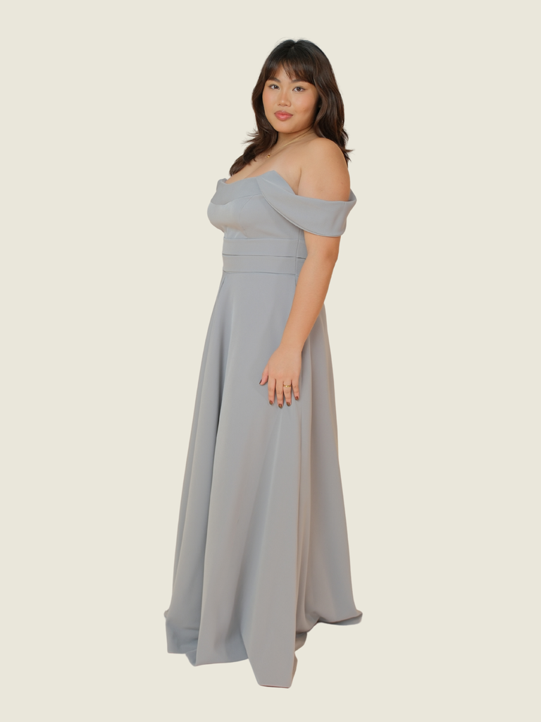 Kat Corpus Gray Off Shoulder Gown