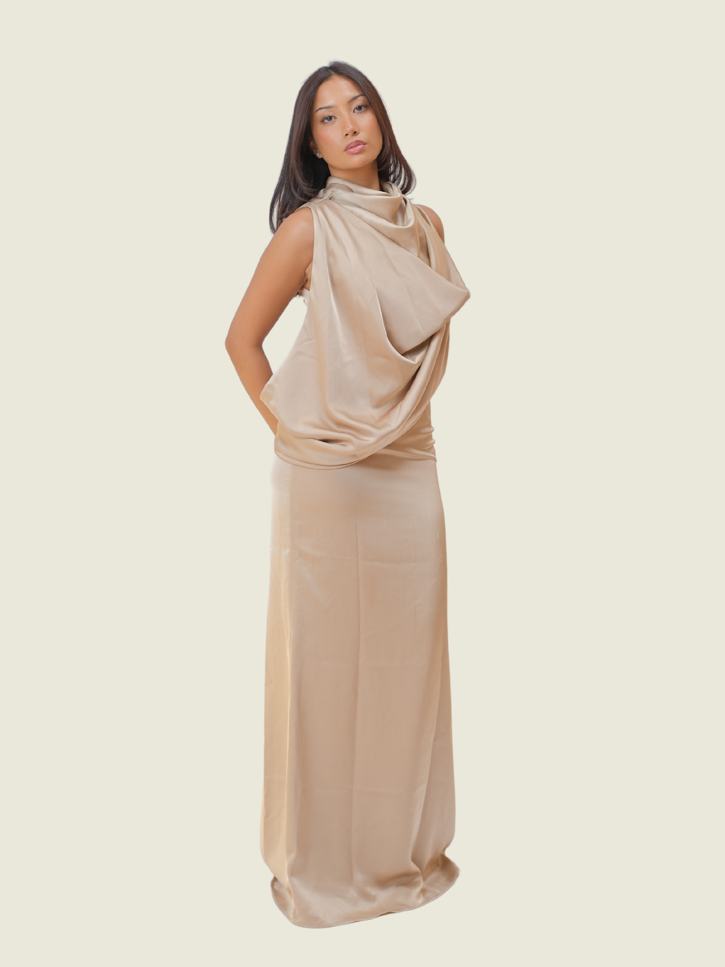 Kisserine Regina Dress in Beige