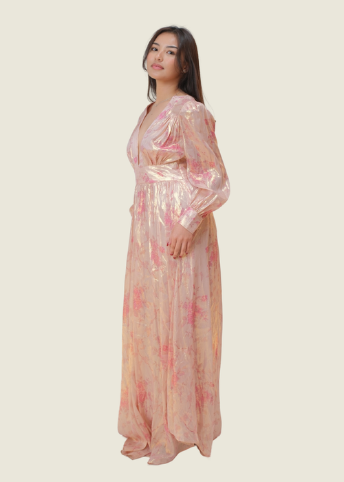 LoveShack fancy Cyrena Dress - Metallic Long Sleeve Dress hover image