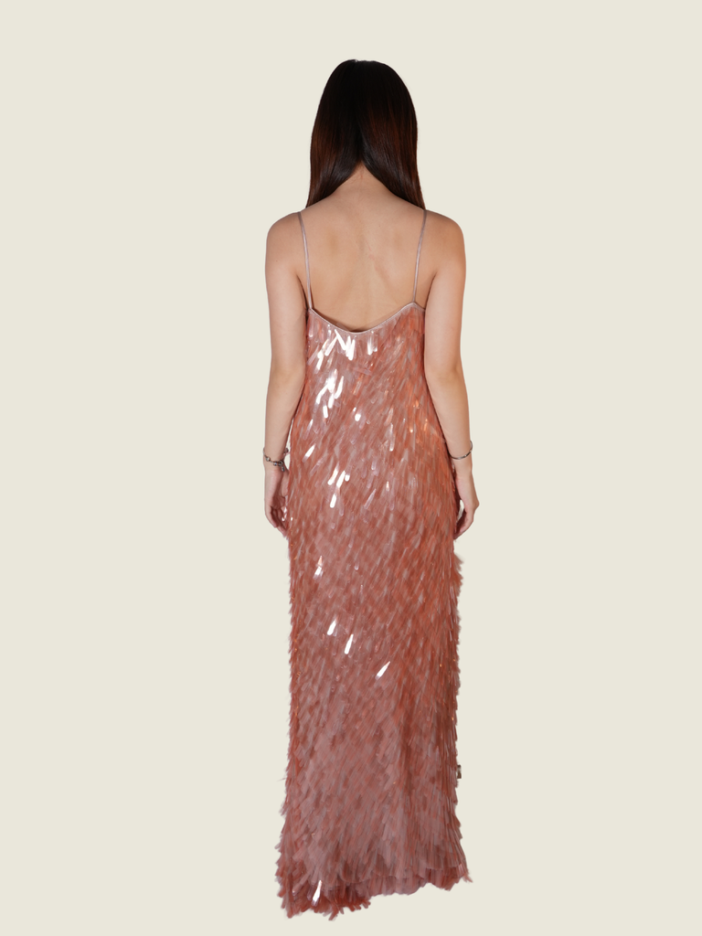 Mango Capsule Collection Pink Sequin Maxi