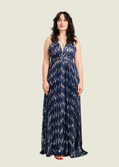 Maniju Blue Printed Long Dress hover image