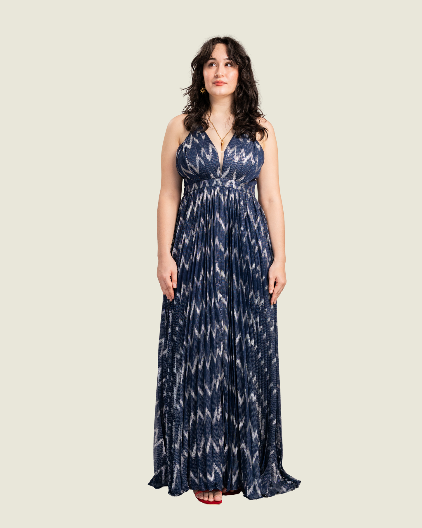 Maniju Blue Printed Long Dress