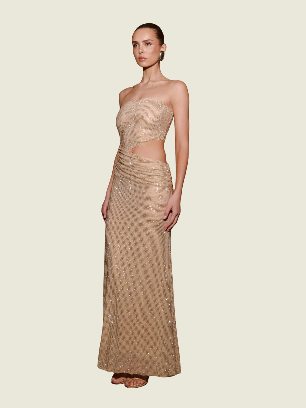 Meshki Strapless Diamante Maxi Dress