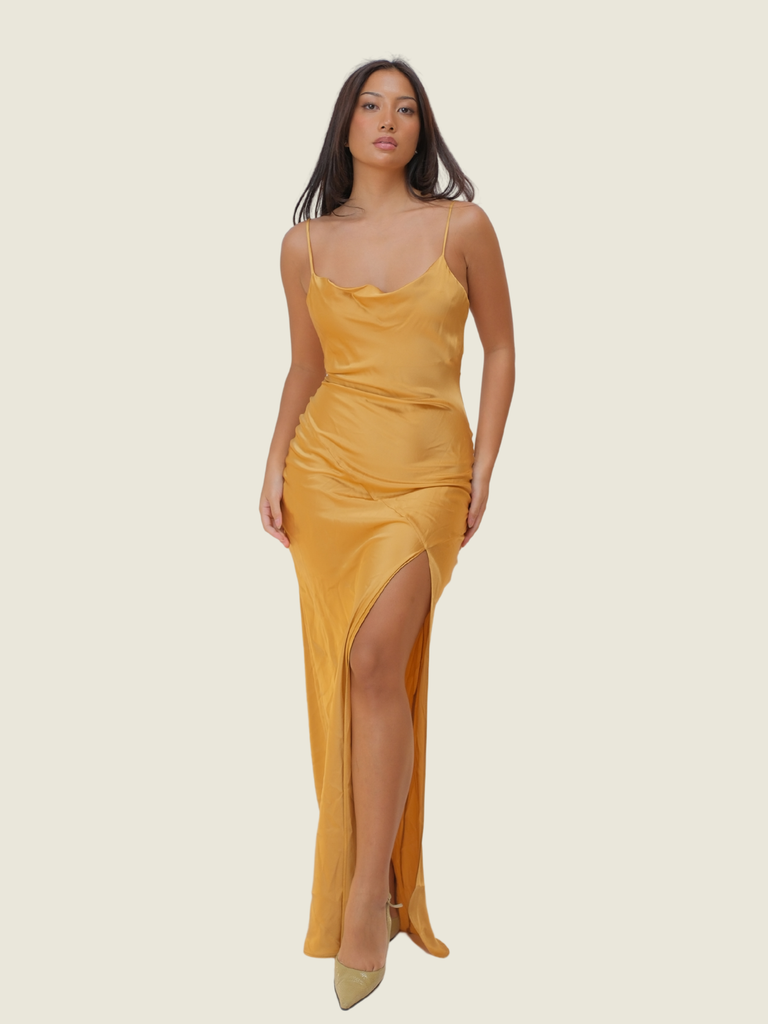 Nicholas Simone Sleeveless Silk Dress in Copper