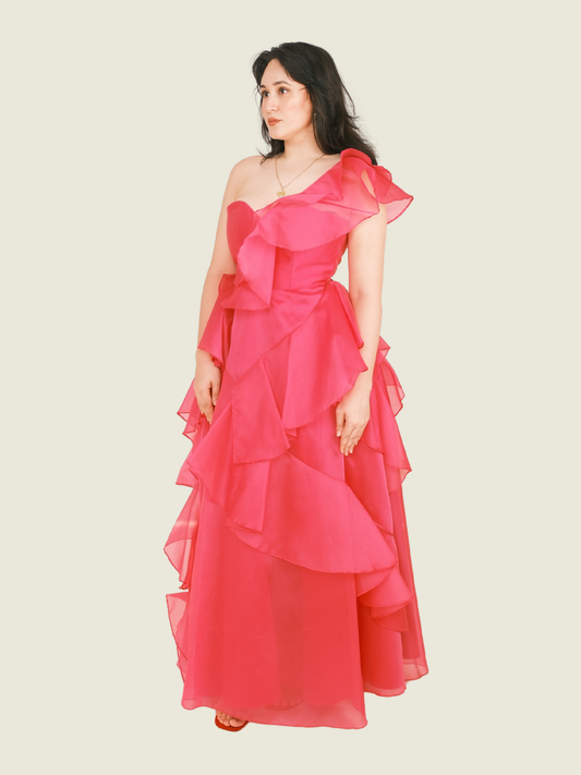 Pink Gown with Tuffle Details (M-L)
