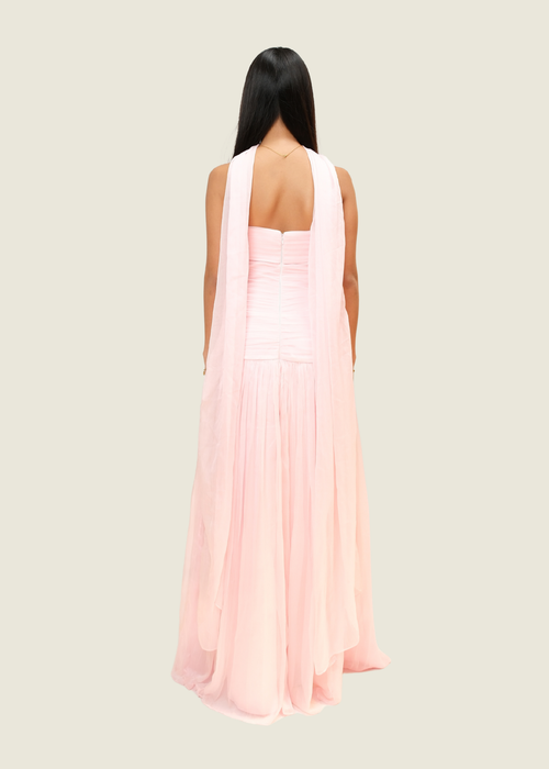 Pink Tulle Gown with Scarf hover image