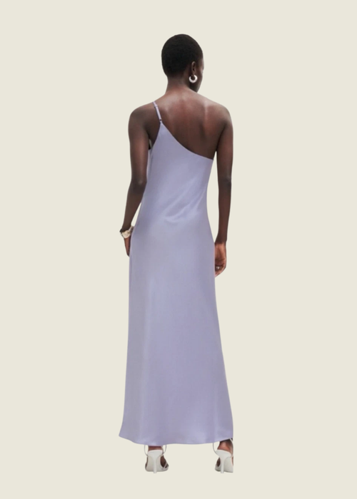 Reformation Purple Asymmetrical One-Shoulder Sheath Dress hover image