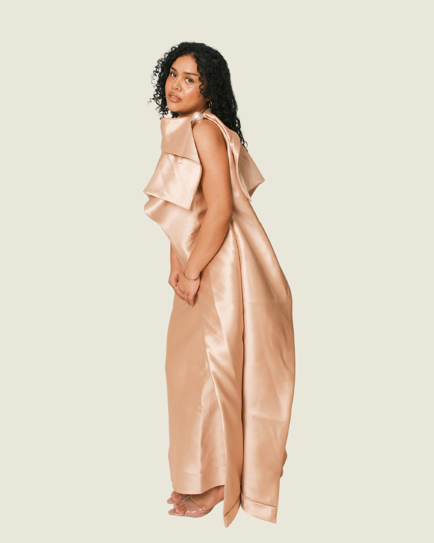 Robert Villar Peachy Pink Maxi Dress