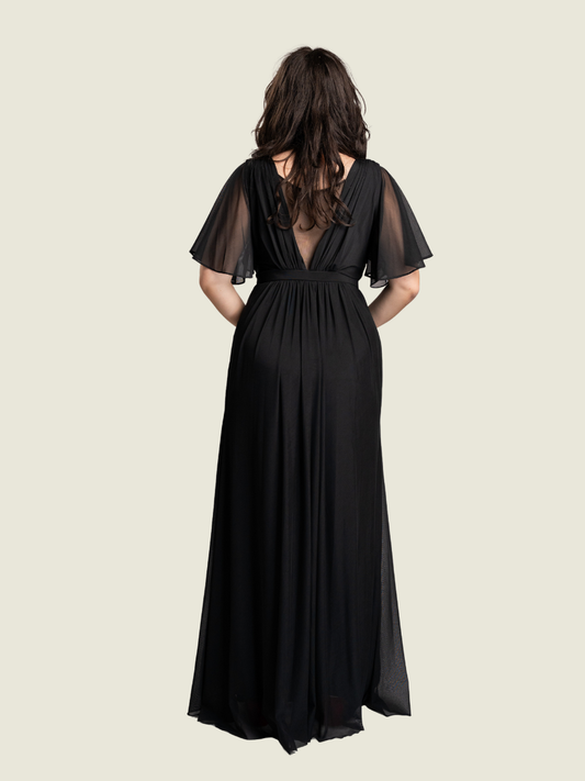 Tantease Black Mesh Maxi Dress