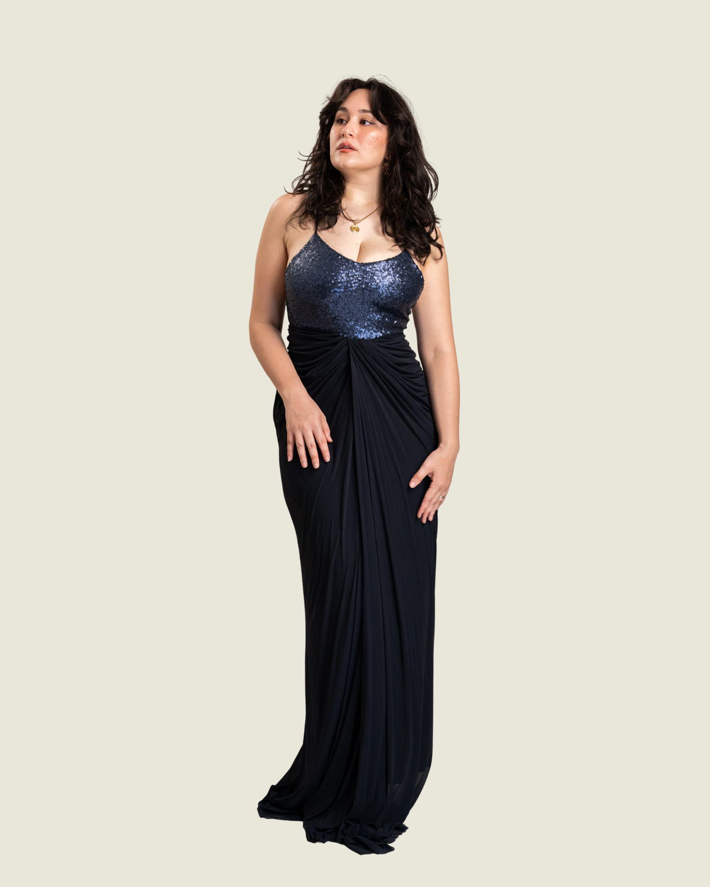 Tantease Black Sequins Maxi Dress