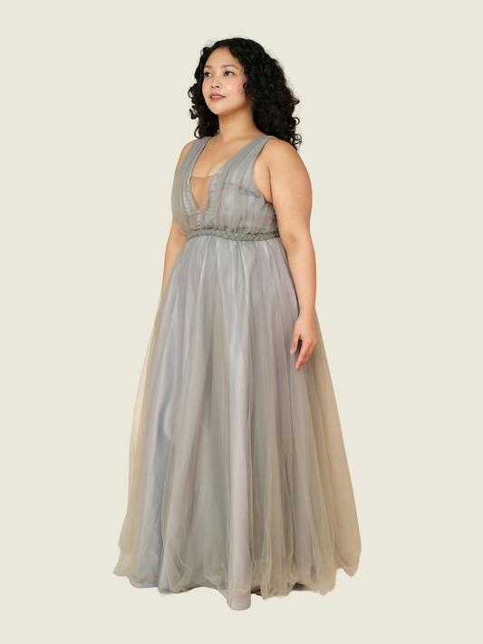 Ulmar Uy Custom Tulle Dress in Dusty Blue