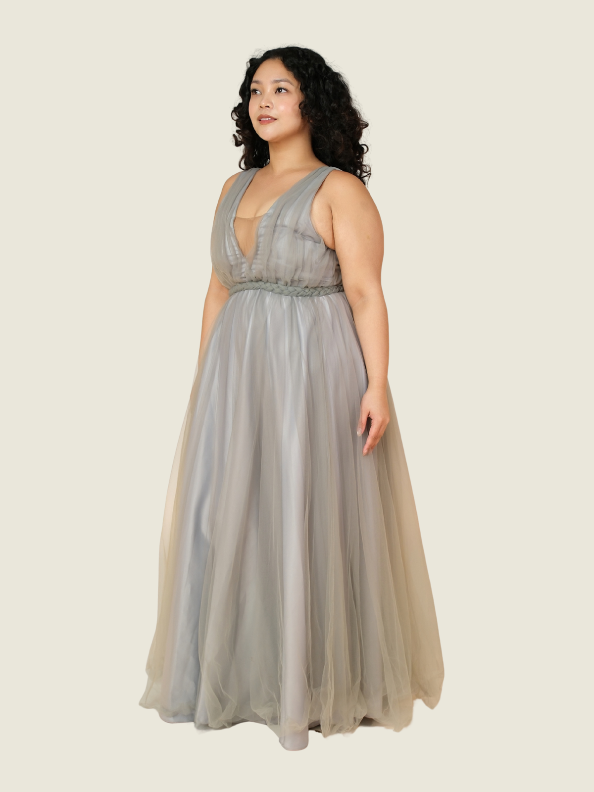 Ulmar Uy Custom Tulle Dress in Dusty Blue