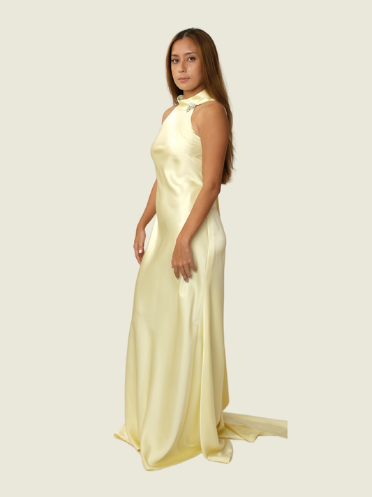 Yellow Halter Maxi Dress